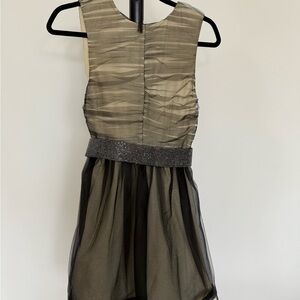 Alice + Olivia Elegant Sleeveless Dress with Black Sheer Skirt